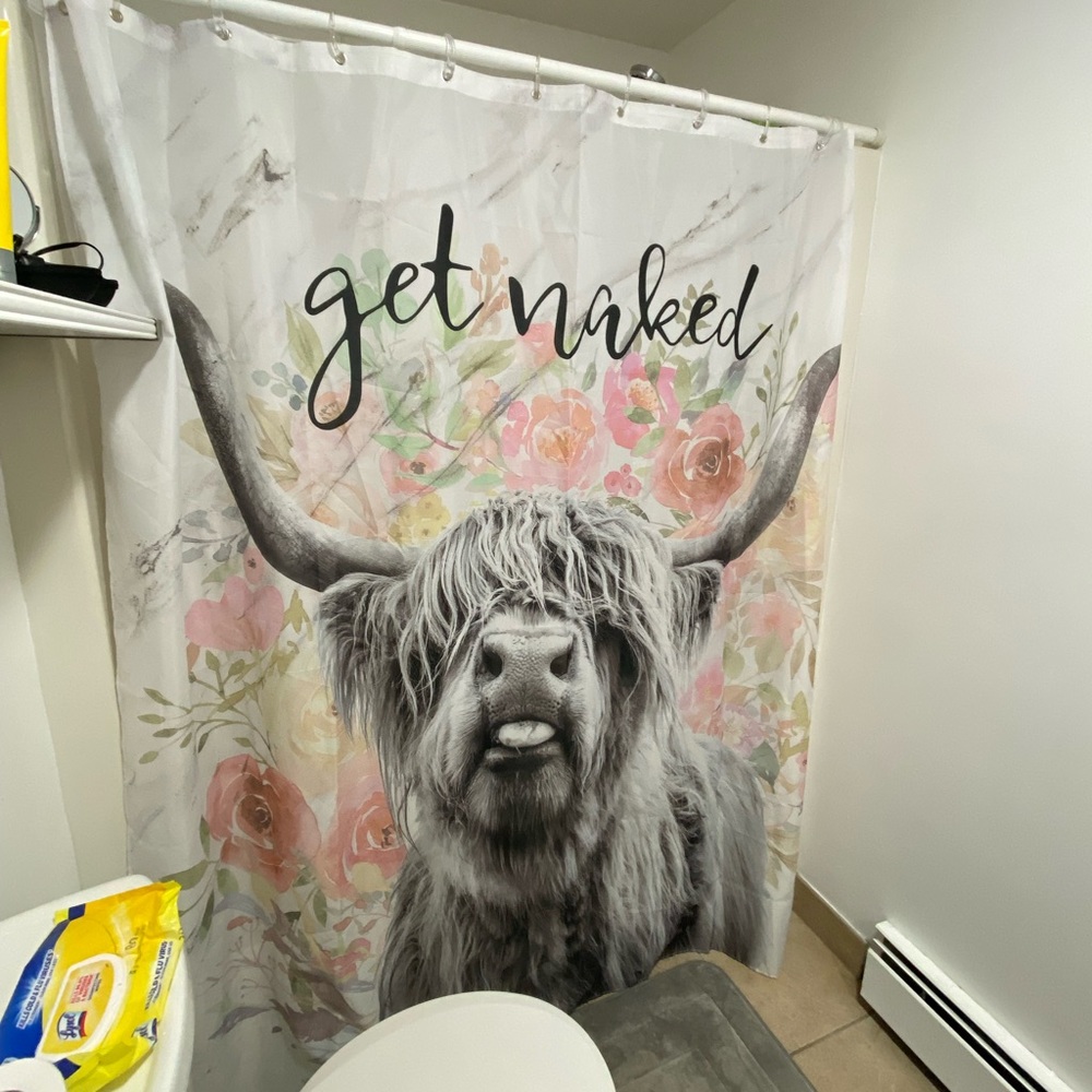GET NAKED - Funny Farmhouse Shower Curtain